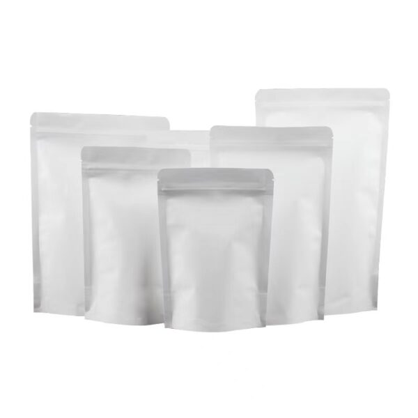 Stand up white kraft pouch with aluminum film - Your flexible packaging ...