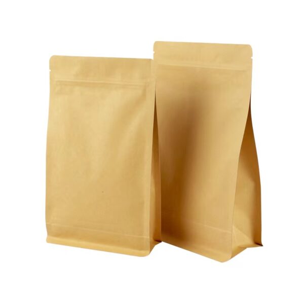 Flat bottom kraft foil bag