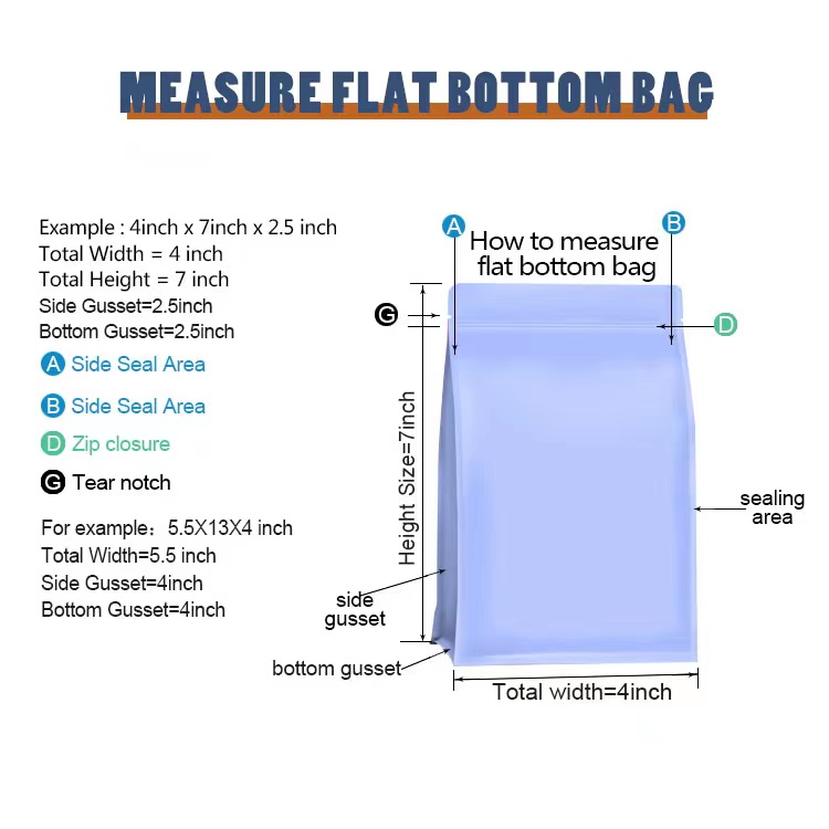 measure flat bottom bag