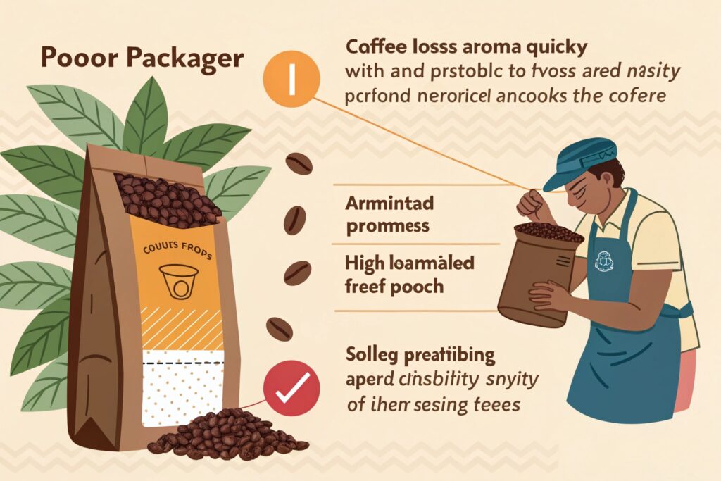Poor coffee packaging causes aroma loss and buyer complaints quickly