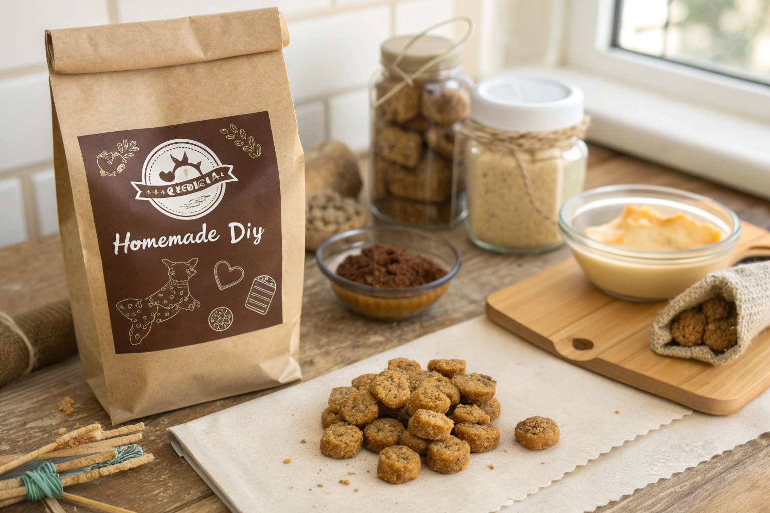 Kraft paper bag labeled