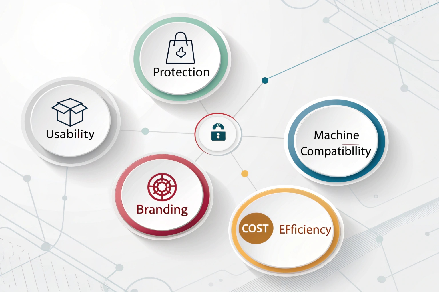 Packaging design factors including protection usability branding cost and compatibility