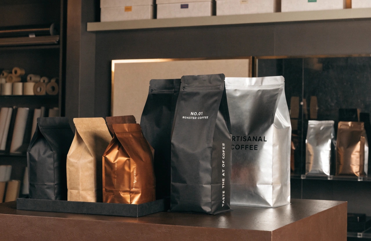 Premium side gusset coffee bags with custom printing and barrier packaging solutions