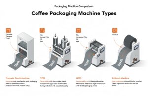 Coffee packaging machine types comparison with pouch and rollstock systems