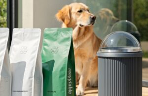 Flat bottom bag for pet food packaging